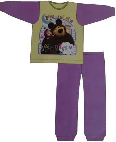Girls toddler masha and the bear pyjama sets