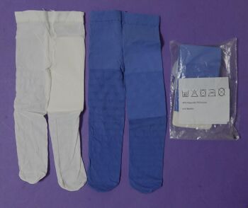 6 Blue and White 2 Pack Tights - 6-12 Months £1.00