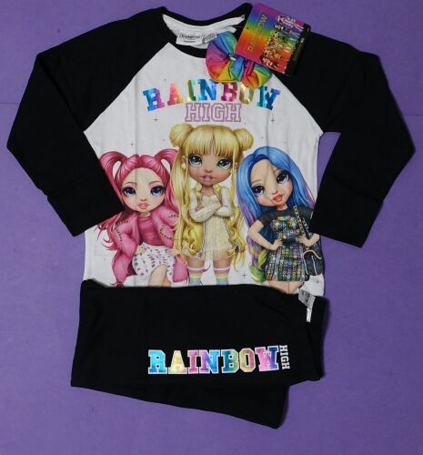 7 Older Girls Rainbow High Long Pyjamas with Hair Scrunchie
