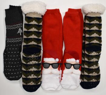 5 pairs mens fur lined socks