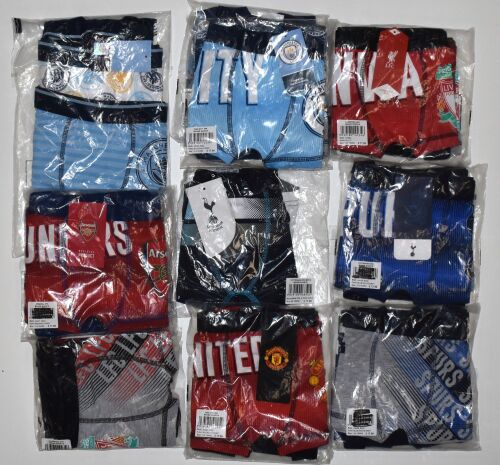11 3 Pack Assorted Football Trunk/Boxers RETAIL PRICE £17.99 our price £1.5