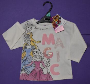 12  Ex Store Brand New Disney Princess Long Sleeved Top Retail at £6.50