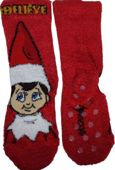 12 Pairs Of Baby/Toddler Elf On The Shelf Slipper Socks Sized 3-5