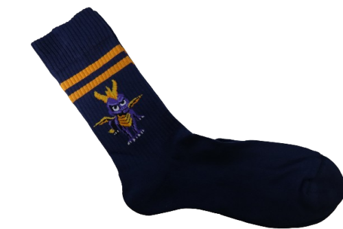 3 Pack Of Mens Spyro The Dragon Navy Socks Sized 8-11