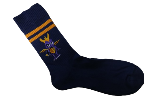 3 Pack Of Mens Spyro The Dragon Navy Socks Sized 8-11