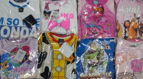 40 Pairs Of Kids Character Pyjamas Mixed Sizes