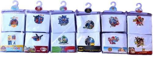 100 Assorted Character Boys 2 Pack Vests