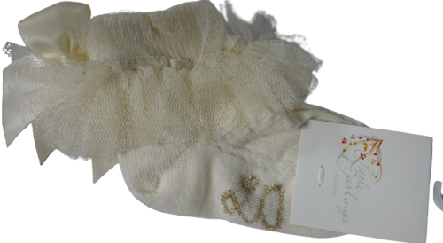 12 Pairs Of Ivory Baby/Toddler Frilly Socks