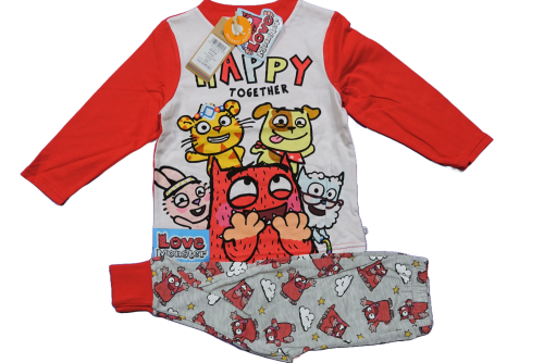 13 Children's Long Organic Cotton Love Monster Pyjamas £2 a Pair