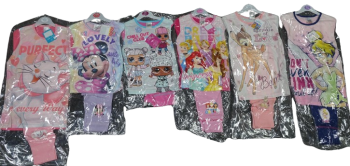 20 Girls Character Long Pyjamas On Hangers