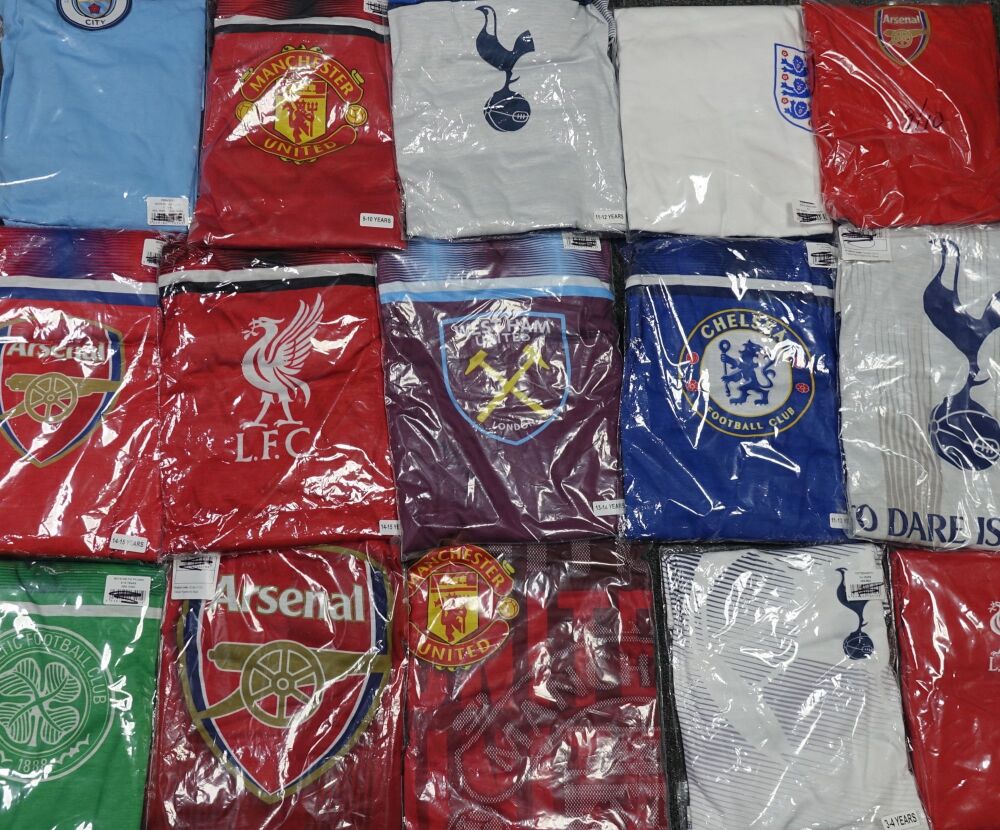 40 Boys Long Football Pyjamas.to clear £2.00 each.