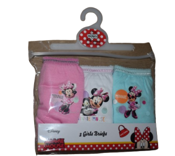 18 Girl's Minnie Mouse 3 Pack Briefs