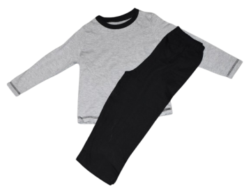 36 Boys Plain Grey Top and Black Trouser Pyjamas Age 3-4 to 9-10