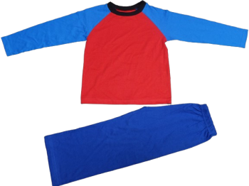 54 Boys Red And Blue Plain Pyjamas