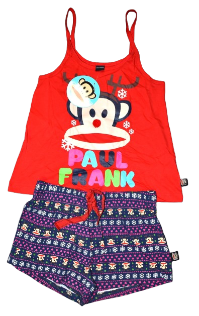 10 Nex Store Paul Frank Ladies Christmas Pyjamas Santa Hat Monkey Logo ONLY