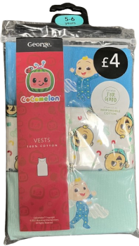 10 Boys Cocomelon 3pack Vests