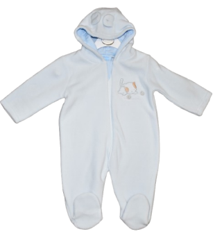 12 Pastel Blue Baby Fleece Kitten Rompers With Ears