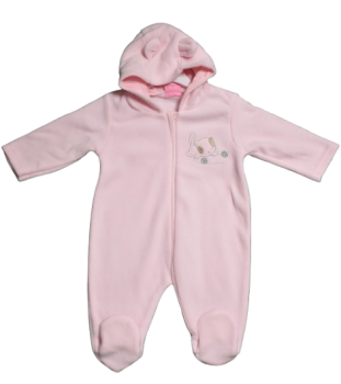 12 Pastel Pink Baby Fleece Kitten Rompers With Ears