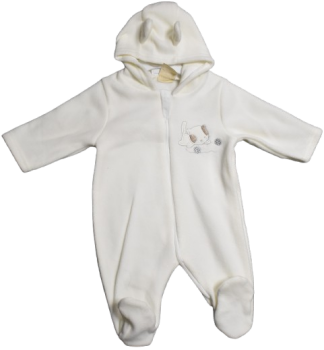 12 Pastel Cream Baby Fleece Kitten Rompers With Ears