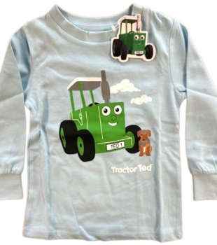 18 Boys Pale Blue Tractor Ted T-Shirts