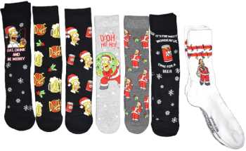 28 Pairs Of Mens Simpsons Christmas Socks