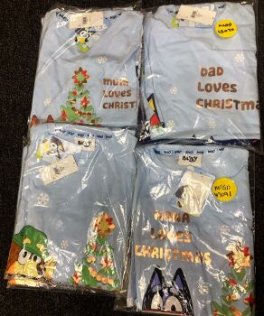 12 Men's & Ladies Bluey Christmas Pyjamas