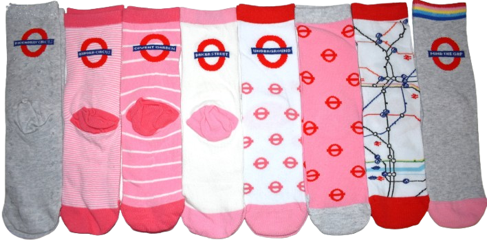 8 London Underground Socks Sized 4-8
