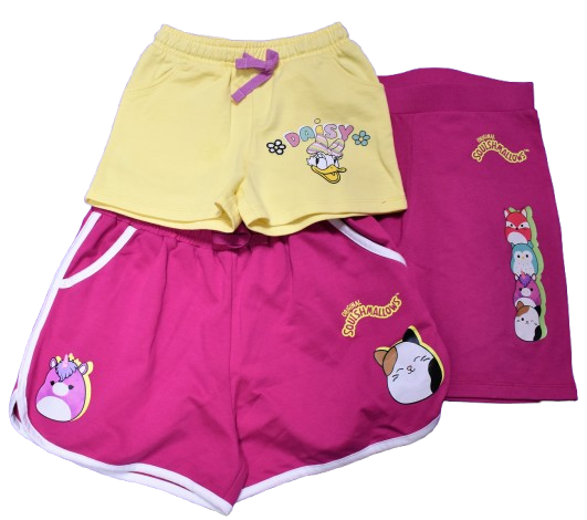 5 Girl's Character Shorts No Labels