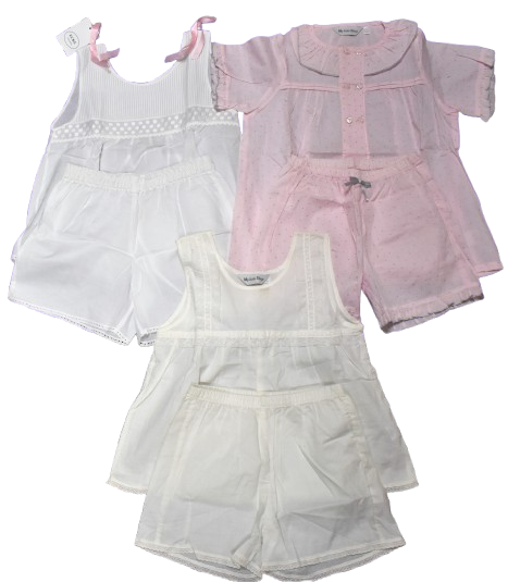 3 Girl's Short Summer Cotton Pyjamas
