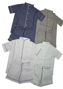 4 Girl's and Boy's Mandarin Collar Cotton Short Pyjamas Age 6