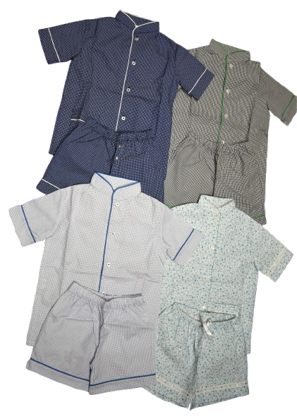 4 Girl's and Boy's Mandarin Collar Cotton Short Pyjamas Age 6