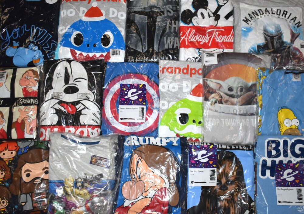 24 Mens Assorted Character Pyjamas