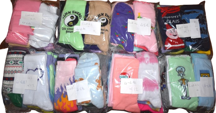 144 Pairs Of Girls Socks Sized 4-6.5