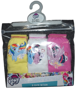 12 Girls My Little Pony 3 Pack Briefs