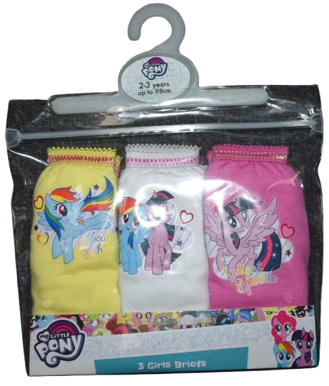 18 Girls My Little Pony 3 Pack Briefs