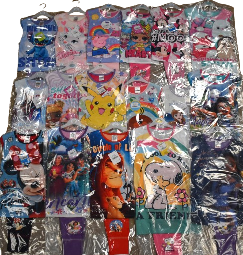 21 Girls Assorted Character Pyjamas On Hangers
