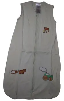 1 Pale Green Farm Animals Sleeping Bags 0.5 TOG Age 6-18 Months