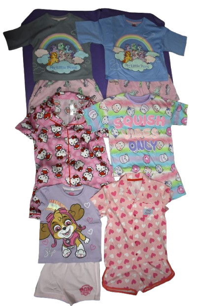 7 Girl's Assorted Character Short Pyjamas
