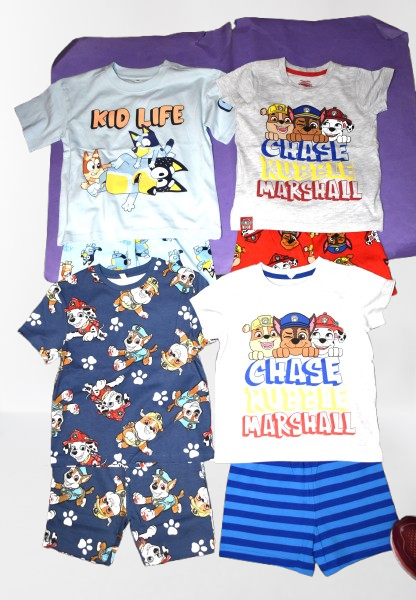 7 Bluey & Paw Patrol Pyjamas NO LABELS Age 3-4