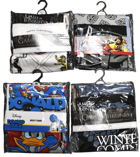 24 Mens Mixed Character Pyjamas Bundle