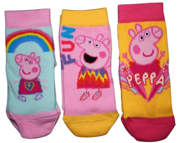 10 Girls 3pack Peppa Pig Socks Size 0-2.5