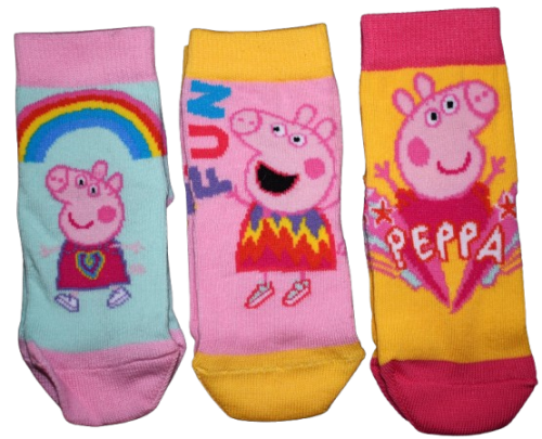 10 Girls 3Pack Peppa Pig Socks Size 0-2.5