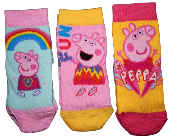 10 Girls 3pack Peppa Pig Socks Size 0-2.5
