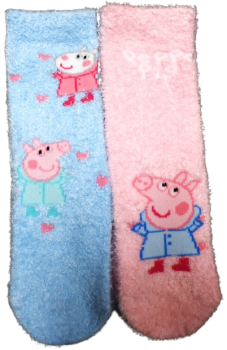 14 Girls 2Pack Peppa Pig Fluffy Socks