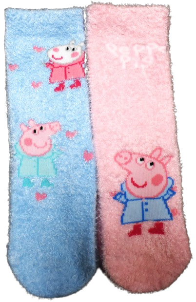 14 Girls 2Pack Peppa Pig Fluffy Socks