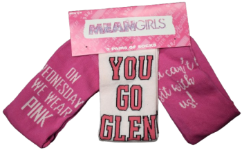 12 Mean Girls 3pack Socks Size 4-8
