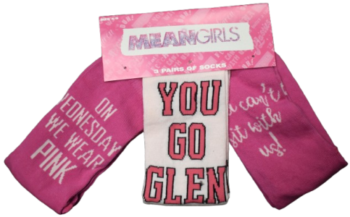 12 Mean Girls 3pack Socks Size 4-8