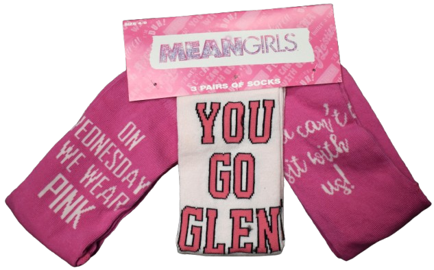 12 Mean Girls 3pack Socks Size 4-8
