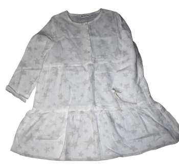 2 Girl's White Star Print Nighties