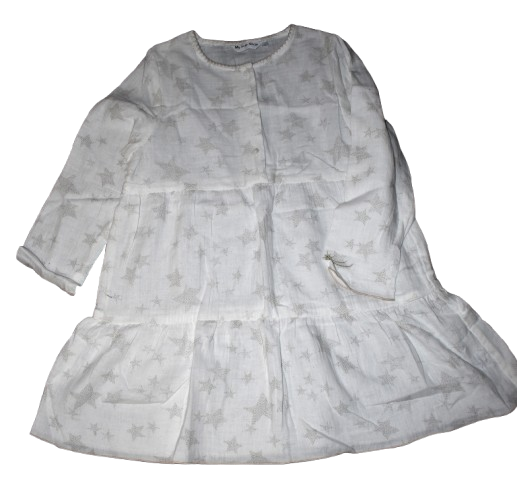 2 Girl's White Star Print Nighties